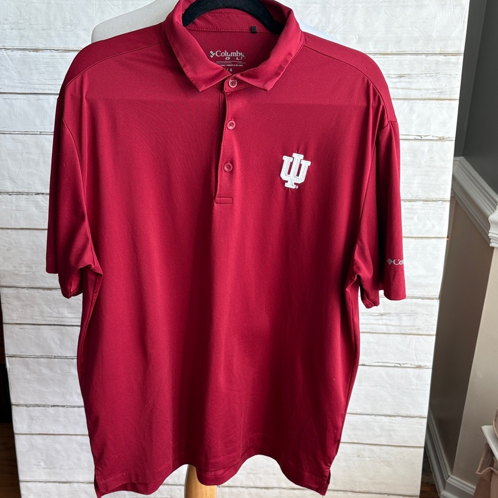 Columbia Men's Crimson Polo Shirt Indiana University